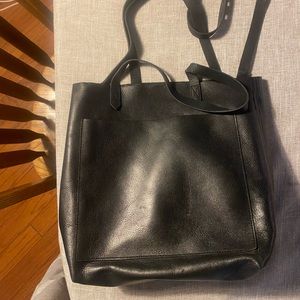 Madewell Transport Satchel Tote in Black Leather!